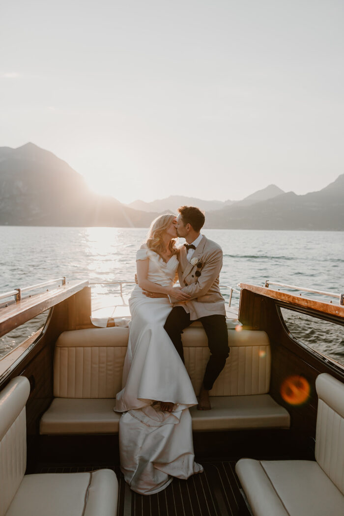 lake como wedding photographer boat